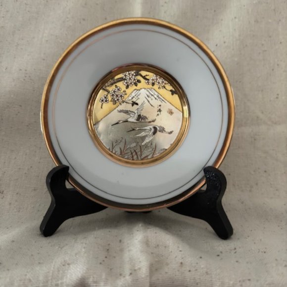 The Art of Chokin Small Display Plate - Made in Japan - Picture 1 of 2